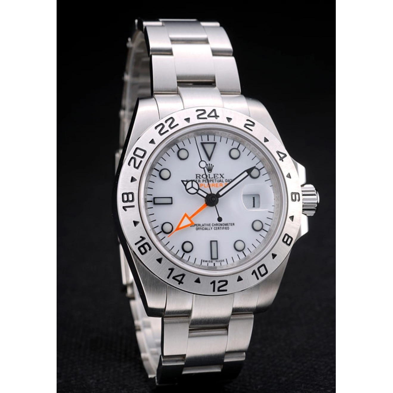 Aaa replica watch White Explorer Steel Bezel Watch Stainless Rolex Dial 0611
